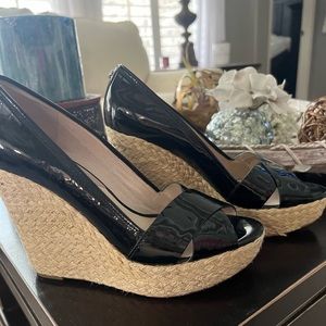 Michael Kors  black wedge heels size 8 like new